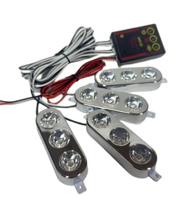 Çakar lamba 3x4 led kırmızı-kırmızı 12-24v / LAPA535-3 (Karışık)