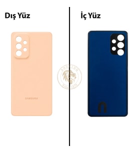 Samsung A53 Şeftali Arka Pil Kapağı Batarya Kapağı Lazer Kesim Back Cover