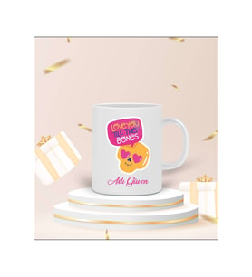 Kişiye Özel "Love You" Tasarımlı Kupa Bardak (Beyaz)