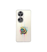 Huawei P50 Pro ile uyumlu Splash arı tasarımlı şeffaf silikon kılıf