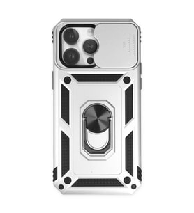 Apple İphone 14 Pro Kılıf Pars Lens Yüzüklü Silikon - Gümüş