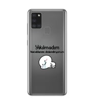 Samsung Galaxy A21S Uyumlu Yıkılmadım Tasarımlı Şeffaf Telefon Kılıfı