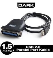 Dark USB - Paralel Port Dönüştürücü Kablo  DK CB USB2XLPT (Siyah - Beyaz)