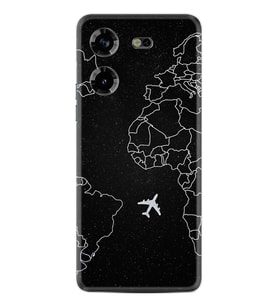 Tecno Pova 5 Kılıf Resimli Desenli Silikon Platinium Series Black Plane 1868