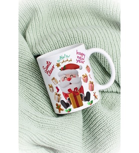 Noel Baba Happy Christmas Baskılı Kupa Bardak Porselen Çay Kahve Fincanı