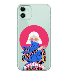 Apple Pink And Leon Tasarımlı Şeffaf Telefon Kılıfı