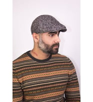 Erkek Desenli Kalın Yün Kumaş Kasket