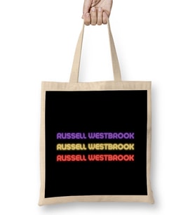 Russell Westbrook - Basketball gifts Vintage Retro Rainbow Quotes For BOYS AND Dad Bez Çanta Uzun Saplı