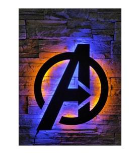 Mony Tasarım Avengers Led Işıklı Ahşap Mdf Dekoratif Tablo