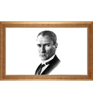 EV İŞYERİ OFİS İÇİN ALTIN ÇERÇEVELİ PASPARTULU TABLO S719