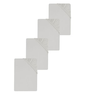 4 Adet Düz Pamuklu Tek Kişilik 80 x 200 x 30 cm Lastikli Penye Çarşaf (Gri)