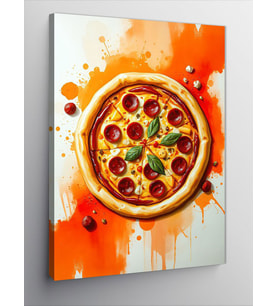 Kanvas Tablo Lezzetli Pizza Dilimi