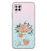 Huawei Powder Flowers Tasarımlı Şeffaf Telefon Kılıfı