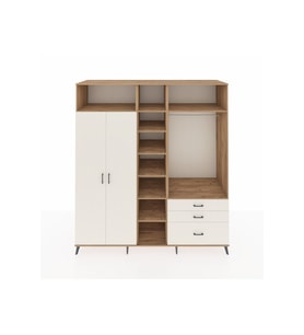 Kronos Dolap 9 Raflı 3 Çekmeceli 2 Askılı 220x59x243 Çam-Aytaşı/Aytaşı