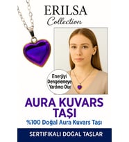 Sertifikalı Kalp Model Mavi Aura Kuvars ve Hematit Kolye – Negatif Enerjiye Karşı Kalkan (Çok Renkli)