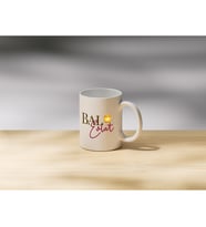 Bal Evlat Yazılı Bal Kavanozu Çift Taraflı Baskılı Porselen Kupa Bardak