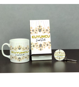 Kuyumcu Üçlü Set (Kupa + Telefon Standı + Anahtarlık)