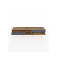 Hyperion TV Ünitesi 2 Raflı 2 Çekmeceli  220x44x51 Çam-Çam/Antrasit