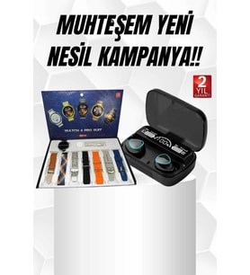 Ucuz Kaliteli Yeni Nesil 7 Kordonlu Akıllı Saat Kablosuz Bluetooth Kulaklık Anc Özelliği
