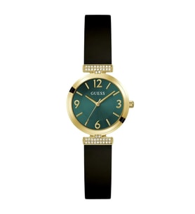 GUESS GUGW0912L4 SİYAH SİLİKON KORDON YEŞİL KADRAN KADIN KOL SAATİ