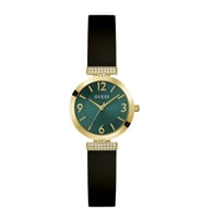 GUESS GUGW0912L4 SİYAH SİLİKON KORDON YEŞİL KADRAN KADIN KOL SAATİ
