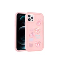 Apple iPhone 13 Pro Max Uyumlu Kılıf Kabartma Figürlü Parlak Zore Toys Silikon Kapak (Pembe)