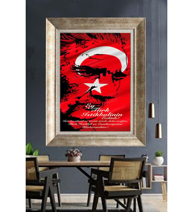 Gümüş Çerçeveli Atatürk Tablo za446