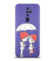 Oppo A9 2020 Uyumlu Lansman Kılıf Aşk Tasarımlı İçi Kadife Kapak-Mor (Şeffaf)