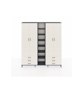 Arges Gardrop 13 Raflı 6 Çekmeceli 2 Askılı 220x30x243 Antrasit-Aytaşı