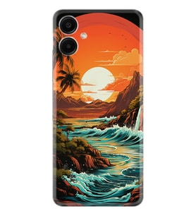 Samsung Galaxy A06 Kılıf Boutique Baskılı Resimli Retro Mountain Pcode -079
