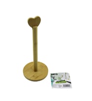 YUVARLAK ALTLIK - ÇAP=12CM AHŞAP BAMBU KAĞIT HAVLULUK KALP BAŞLI SAP=28.5CM (5680)