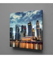 YÜKSEK BİNALARIN HAŞMETLİ MANZARASI KANVAS TABLO 150x150cm