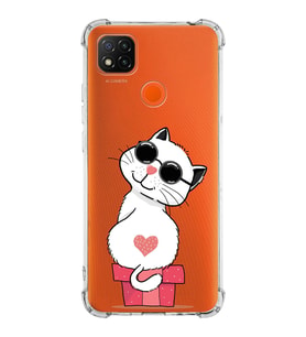 Xiaomi Redmi 9C Köşe Korumalı Antişok Kapak Coolcat Tasarımlı Şeffaf Silikon Kılıf
