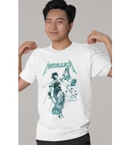 Tasarım Metallica Rock Metal Müzik Grubu Baskılı Unisex Oversize Tişört