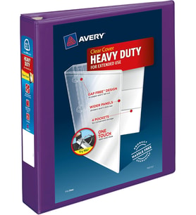 Heavy-Duty View 3 halkalı defter, 3,8 cm, One Touch EZD halkalar, 1 lila klasör (79774)