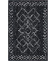 Eliana Home Baskılı, Yıkanabilir Kaymaz Taban Salon Halısı LNA0115-SM31 100x150 cm (Siyah)