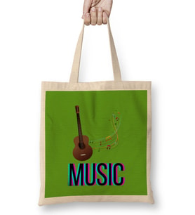 Music Music Music Bez Çanta Uzun Saplı