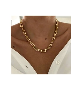 Tifanny Model Gold Renk Çelik Üzeri 14 Ayar Altın Kaplama Kolye