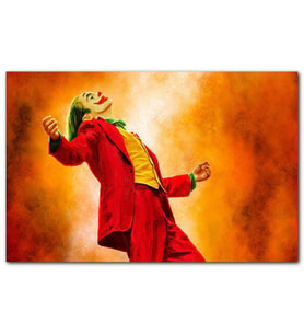 Cakatablo  Kırmız Joker Yağlı Boya Çizim Görseli MDF Tablo