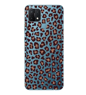 Oppo A15 / A15S Uyumlu Leopar Desenli Şeffaf Telefon Kılıfı