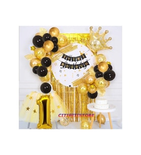 Çıtıpıtıstore Kral Taçlı 1 Yaş Doğum Günü Balon Set