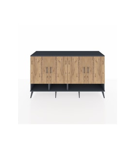 Kronos Konsol 6 Raflı 4 Kapaklı 176x59x99 Antrasit-Çam/Antrasit