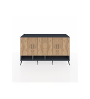Kronos Konsol 6 Raflı 4 Kapaklı 176x59x99 Antrasit-Çam/Antrasit
