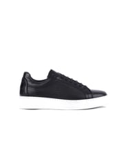 Shoetyle - Hakiki Deri Siyah Renk Erkek Sneaker - 250-1300