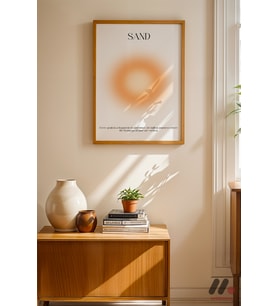 Sand Aura Posteri, Ahşap Çerçeveli Duvar Tablosu - Huzurlu Ev Dekorasyonu