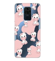 Xiaomi Redmi Note 9 Uyumlu İnek Desenli Şeffaf Telefon Kılıfı