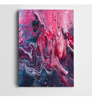 Pembe Soyut Kanvas Tablo