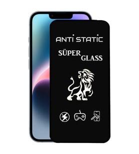 Apple Uyumlu   iPhone 14 Plus Anti Static Toz Tutmayan Çerçeveli Ekran Koruyucu