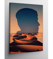Kanvas Tablo Çölde Siluetler