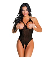 Siyah Bralet Body Ağı Ve Göğsü Açık - Sistina 859